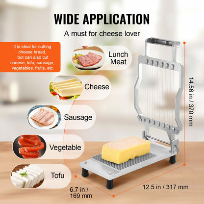 Cheese Cutter with Wire Cheeser Butter Cutting 0.39" & 0.78" Cheese Slicer