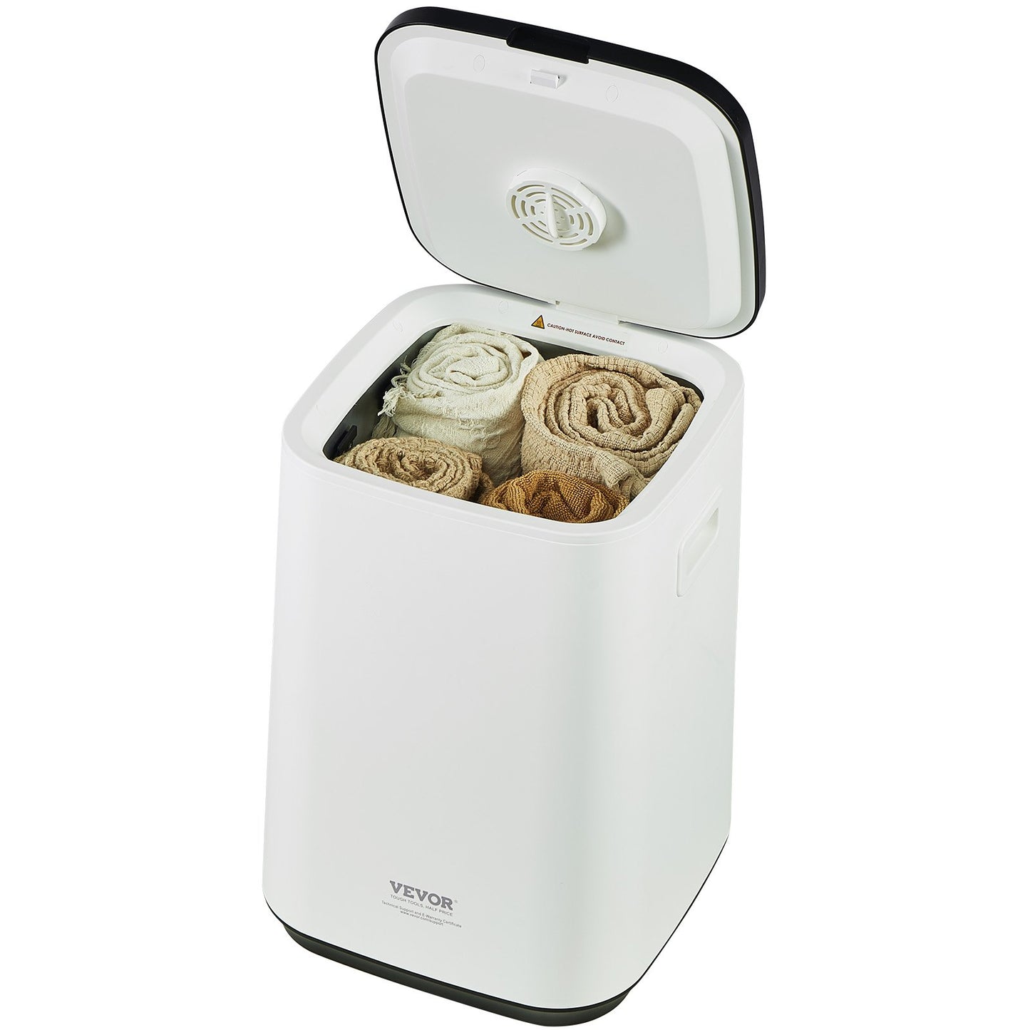 20L Large Towel Warmer Bucket with LED Screen U-shaped Light & Timer White