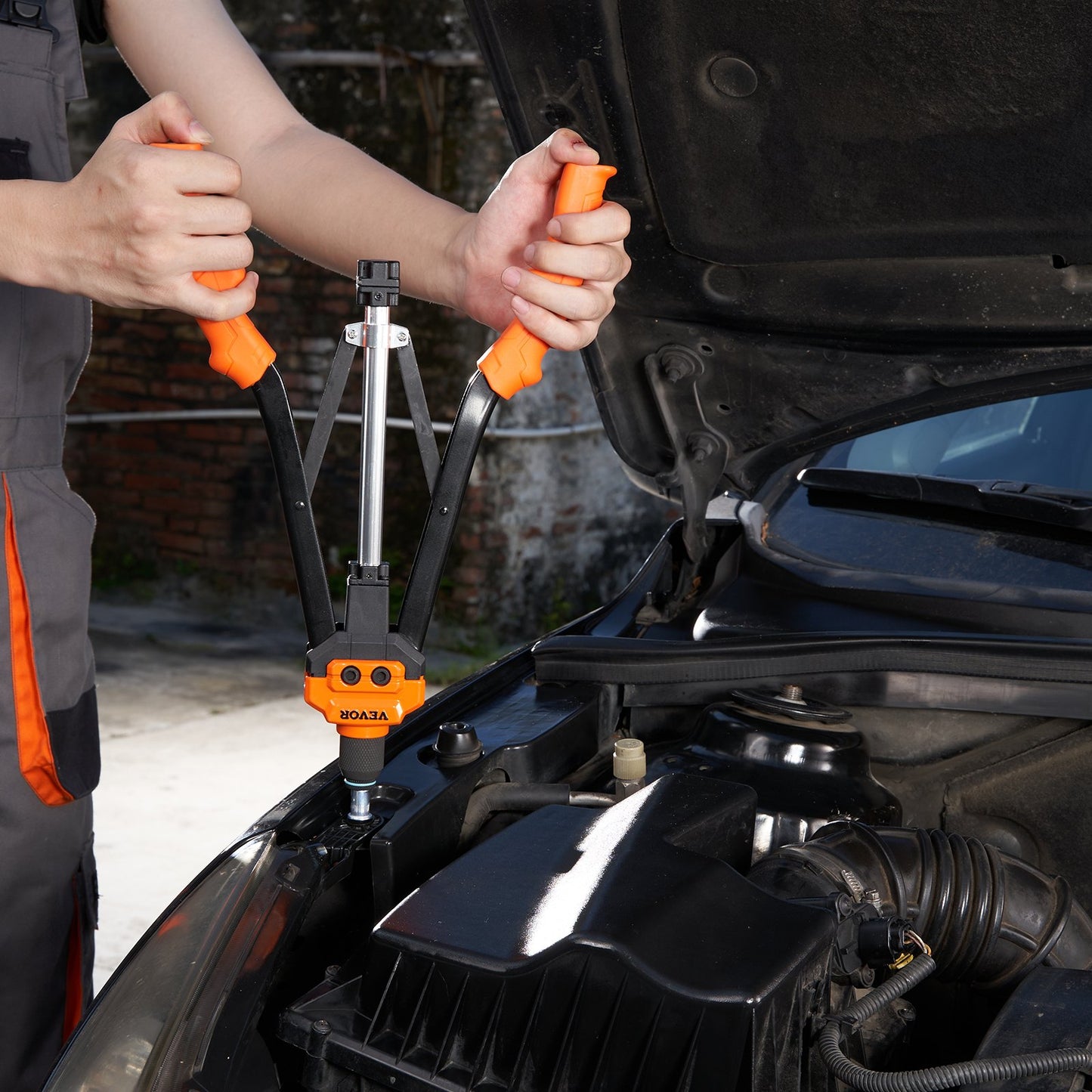 VEVOR Rivet Nut Tool, 16” Rivnut Tool Kit with 13PCS Metric and SAE Mandrels, 186PCS Rivet Nuts, M3, M4, 10-24, M5, M6, 1/4-20, 8-32, 5/16-18, M8, 3/8-16, M10, M12, 1/2-13, Semi-auto Retraction