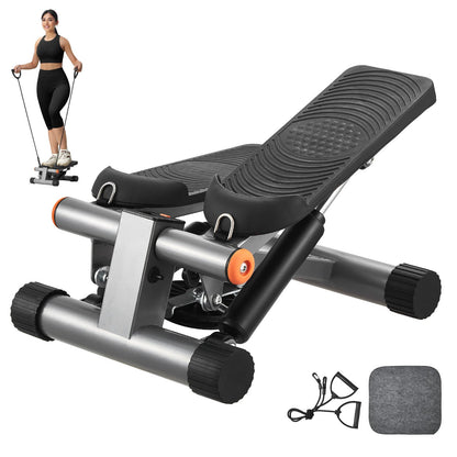 Step machine with resistance bands and cover on a white background
