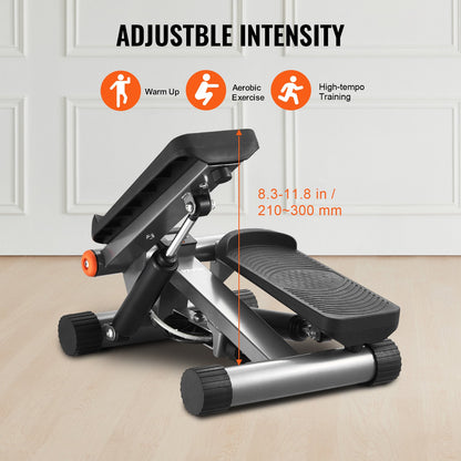 Adjustable intensity step machine with measurement details on a neutral background