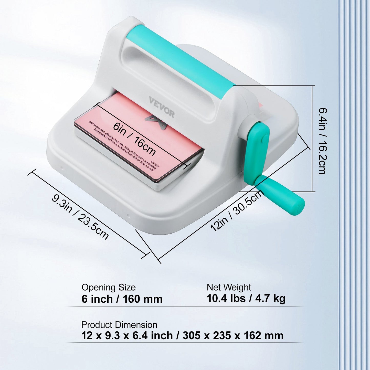 Manual Die Cutting Embossing Machine 6" Opening For Art Craft Scrapbooking