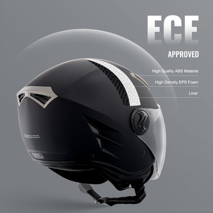 3/4-Face Motorcycle Helmet Motocross Helmet with Bluetooth Communication