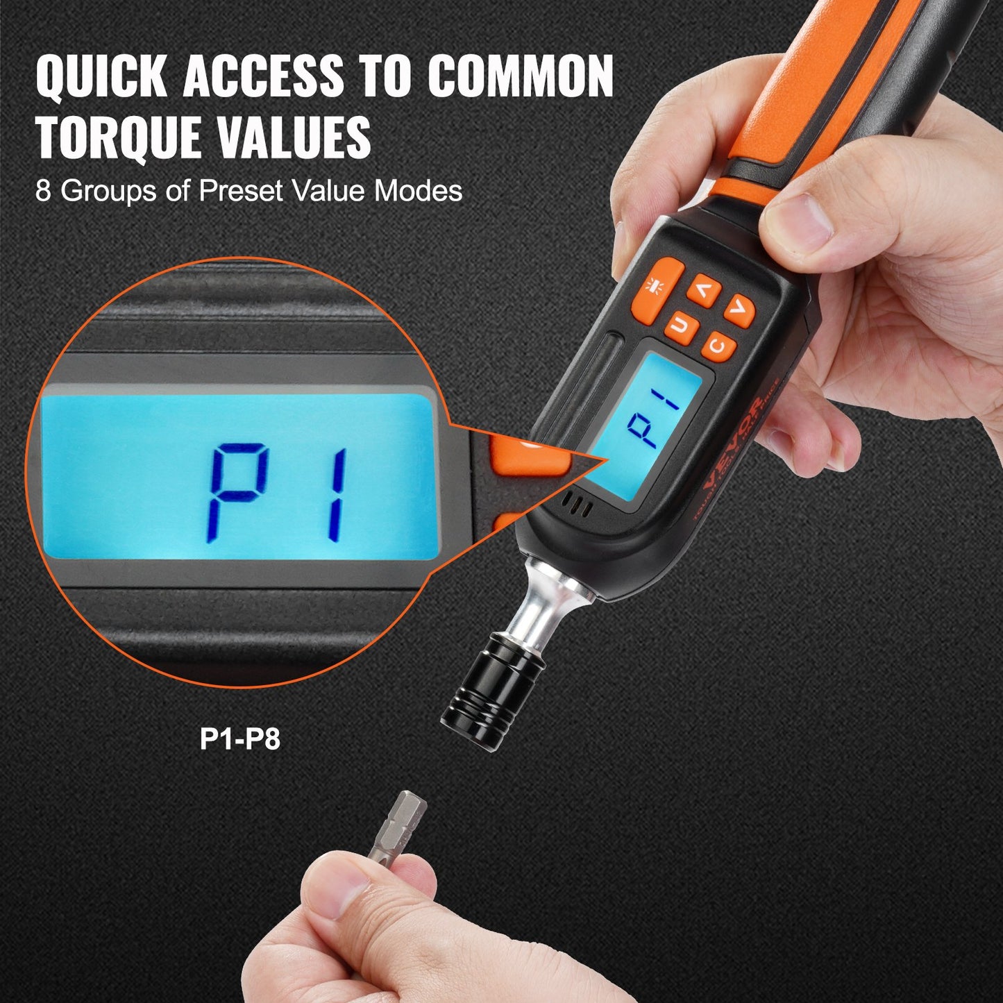 Digital Torque Screwdriver 1/4" Range 2.65-70.67in/lb w/ 0.01N.m Increment