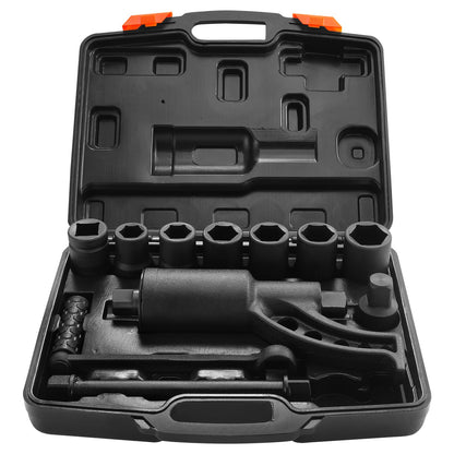 Torque Multiplier, Heavy Duty Torque Multiplier Wrench Set, 1 Inch Drive Lug Nut Wrench Torque Multiplier, 1:64 6800N.m Lug Nut Remover, with 8 Sockets and Storage Case for Truck Trailer RV