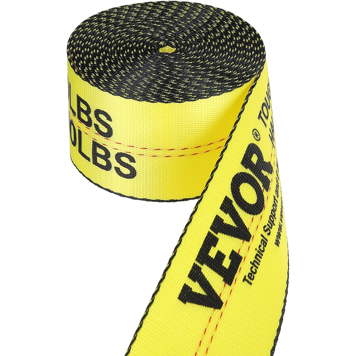 VEVOR Winch Straps, 10.2 cm x 9.1 m, 2.7T Load Capacity, 8.2T Break Strength, Truck Straps with Flat Hook, Flatbed Tie Downs Cargo Control for Trailers, Farms, Rescues, Tree Saver, Yellow (10 Pack)