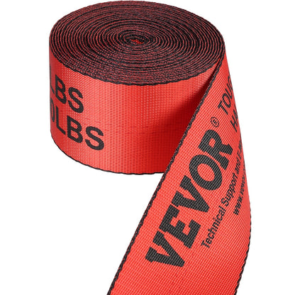 VEVOR Winch Straps, 10.2 cm x 9.1 m, 2.7T Load Capacity, 8.2T Breaking Strength, Truck Straps with Flat Hook, Flatbed Tie Downs Cargo Control for Trailers, Farms, Rescues, Tree Saver, Red (10 Pack)