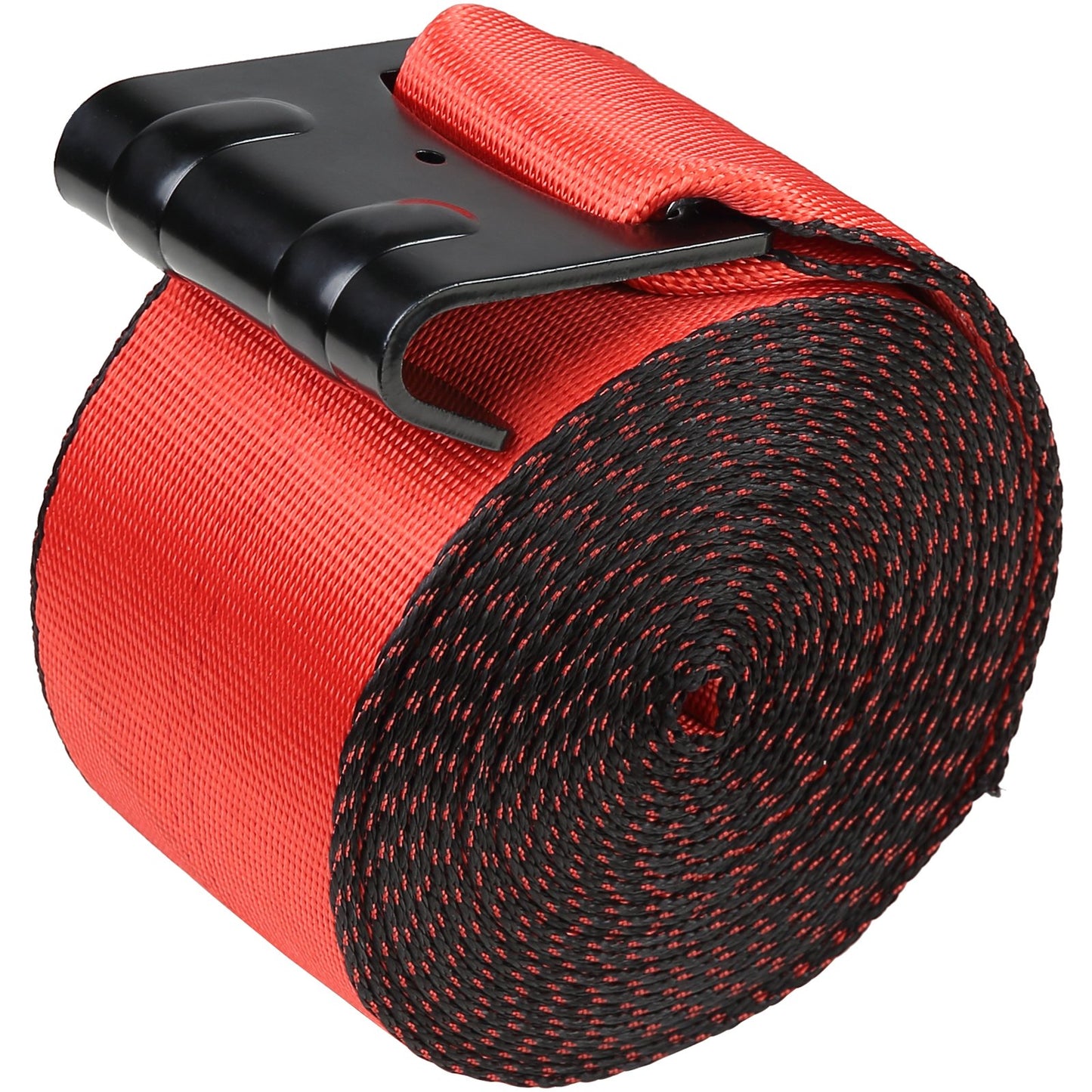 VEVOR Winch Straps, 10.2 cm x 9.1 m, 2.7T Load Capacity, 8.2T Breaking Strength, Truck Straps with Flat Hook, Flatbed Tie Downs Cargo Control for Trailers, Farms, Rescues, Tree Saver, Red (10 Pack)