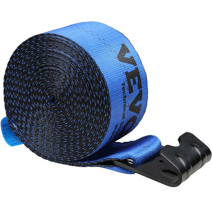 VEVOR Winch Straps, 10.2 cm x 9.1 m, 2.7T Load Capacity, 8.2T Breaking Strength, Truck Straps with Flat Hook, Flatbed Tie Downs Cargo Control for Trailers, Farms, Rescues, Tree Saver, Blue (10 Pack)