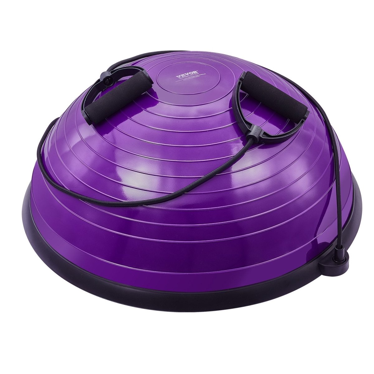 VEVOR Half Exercise Ball Trainer, 23 inch Balance Ball Trainer, 660lbs Stability Ball, Yoga Ball with Resistance Bands & Foot Pump, Strength Fitness Ball for Home Gym, Full Body Workout, Purple - Factory Direct Shop