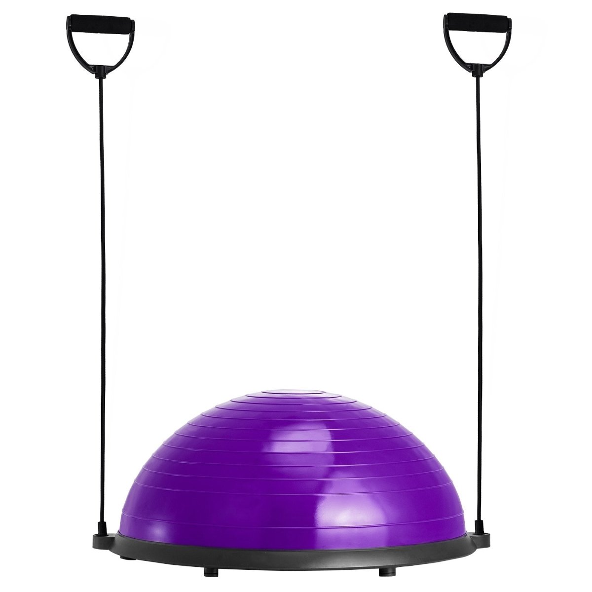 VEVOR Half Exercise Ball Trainer, 23 inch Balance Ball Trainer, 660lbs Stability Ball, Yoga Ball with Resistance Bands & Foot Pump, Strength Fitness Ball for Home Gym, Full Body Workout, Purple - Factory Direct Shop