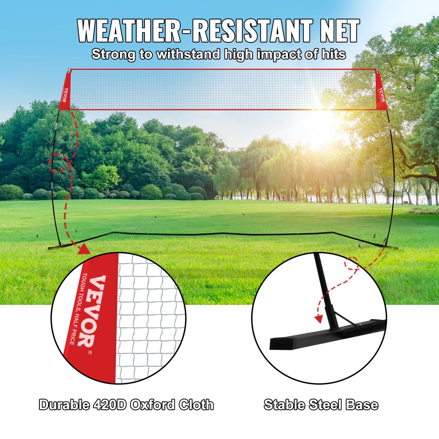 Freestanding Volleyball Training Net for Indoor or Outdoor Use, Adjustable Height Portable Net System with Carrying Bag, Professional Volleyball Practice Trainer for Hitting or Serving Drills