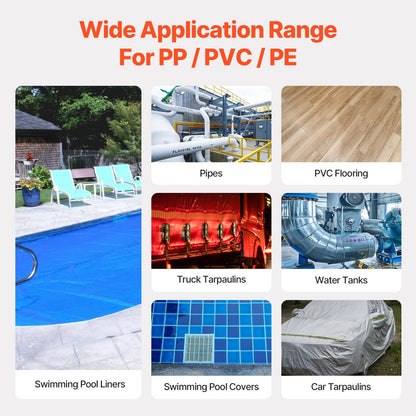 Hot Air Plastic Welder 1600W PVC TPO Vinyl Heat Gun Torch & 9 Accessories