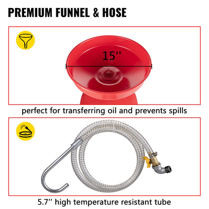 Waste Oil Drain Tank Portable Oil Drain 20 Gallon Air Operated Drainer