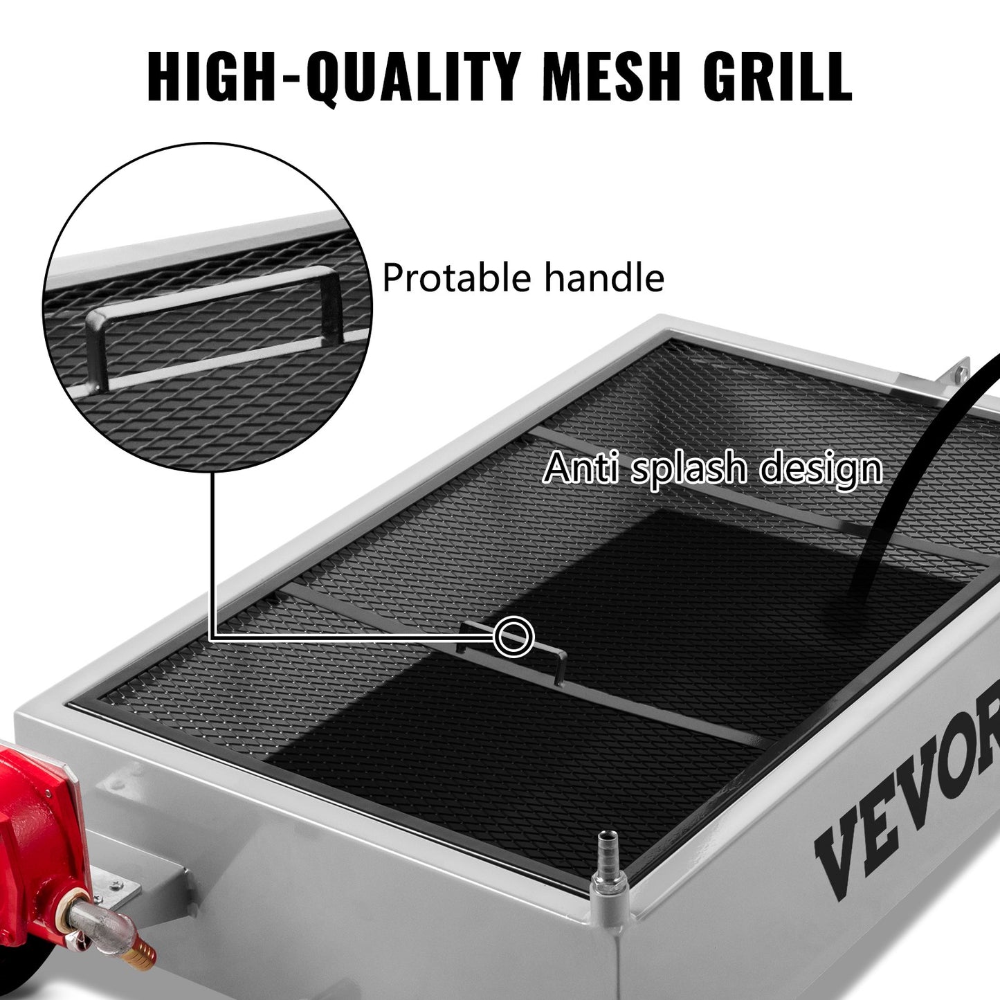 Low Profile Oil Drain Pan Truck Drain Pan 57 L with Pump Hose Casters