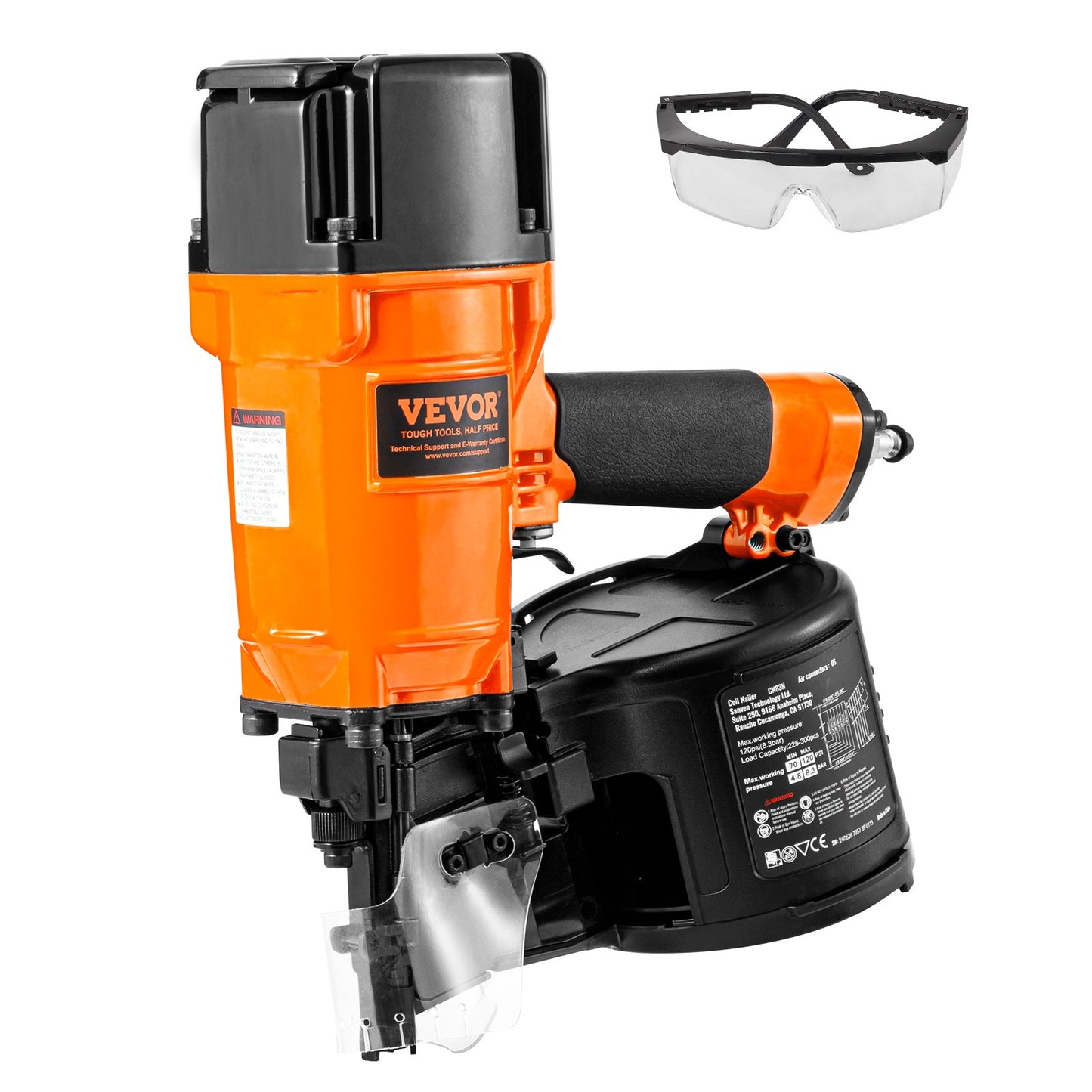 CN83N Coil Siding Nailer 50mm to 83mm 15 Degree Pneumatic Nail Gun