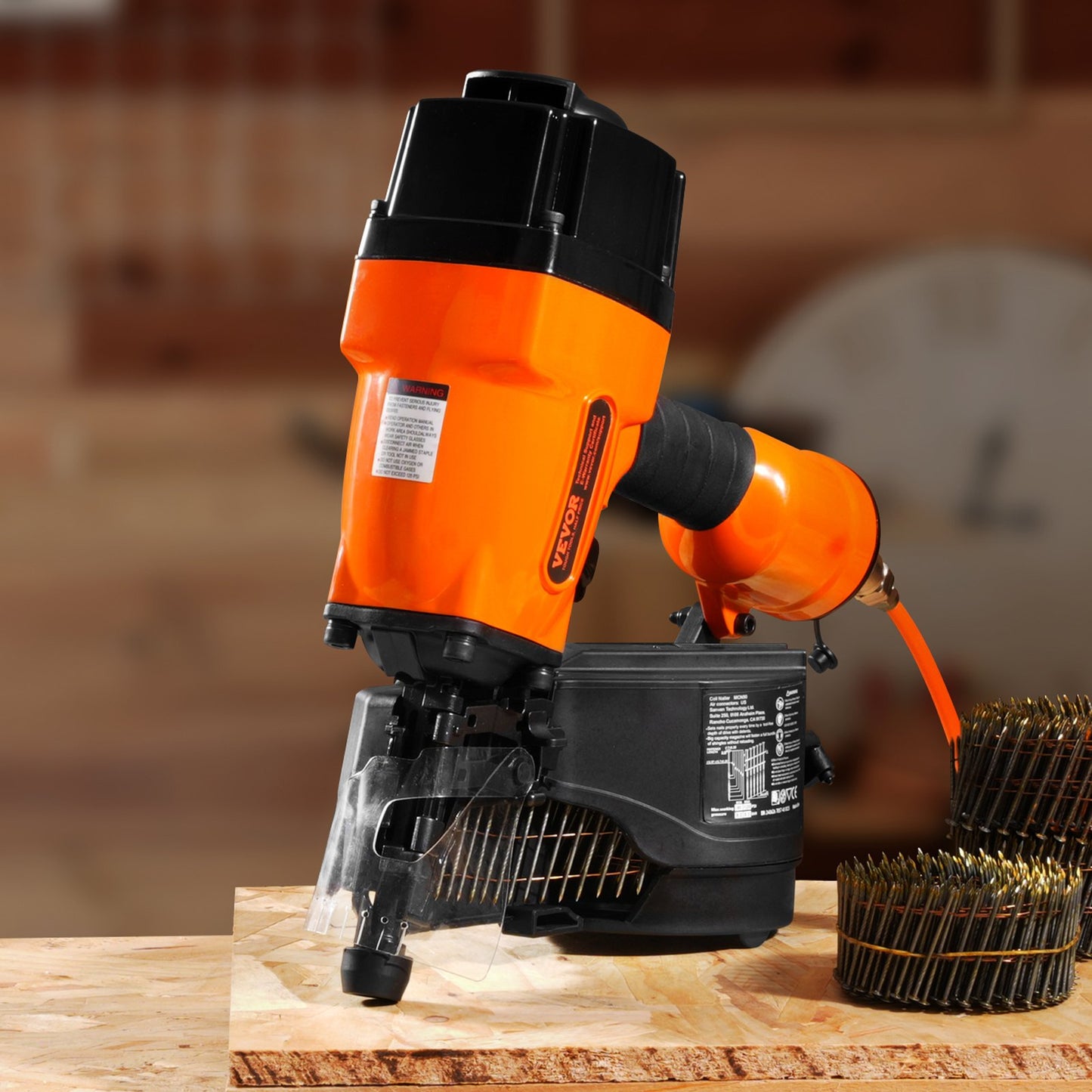 MCN90 Coil Framing Nailer 45mm to 90mm 15 Degree Pneumatic Nail Gun