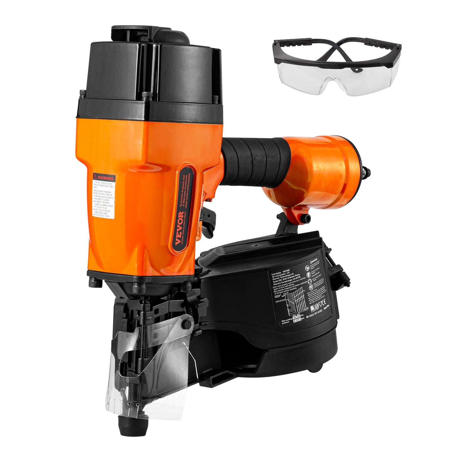 MCN90 Coil Framing Nailer 45mm to 90mm 15 Degree Pneumatic Nail Gun