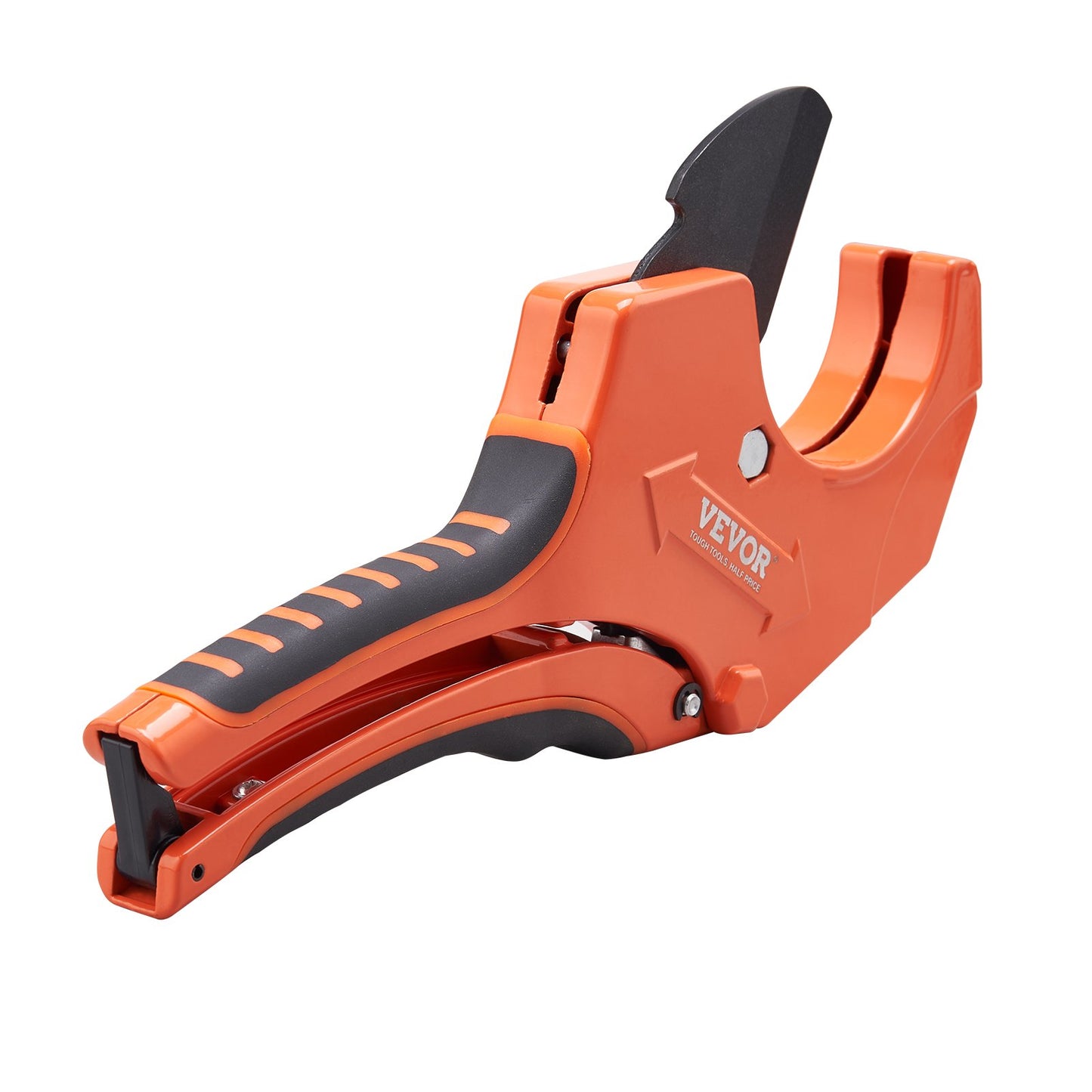 PVC Pipe Cutter, 0-2-1/2" O.D. Ratcheting PVC Pipe Cutter, Heavy Duty Tube Cutting Tool with Spare SK5 Blade for PVC, CPVC, PP-R, PEX, PE, Rubber Hoses