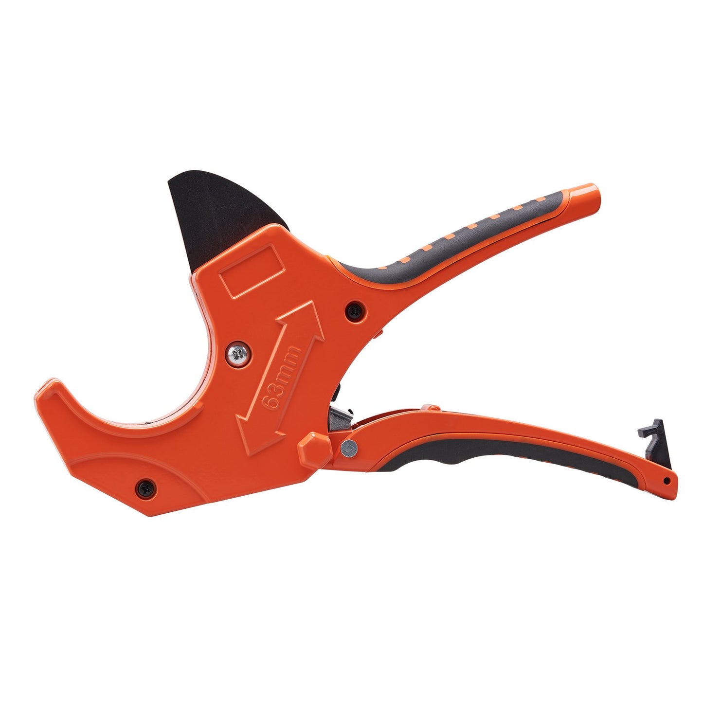 PVC Pipe Cutter, 0-2-1/2" O.D. Ratcheting PVC Pipe Cutter, Heavy Duty Tube Cutting Tool with Spare SK5 Blade for PVC, CPVC, PP-R, PEX, PE, Rubber Hoses