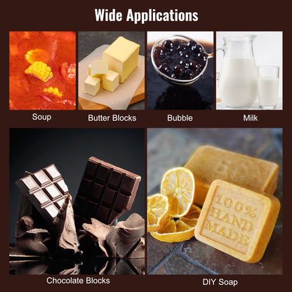 Chocolate Tempering Machine, 2 Tanks Chocolate Melting Pot with TEMP Control, 800W Stainless Steel Electric Commercial Food Warmer For Chocolate/Milk/Cream Melting and Heating