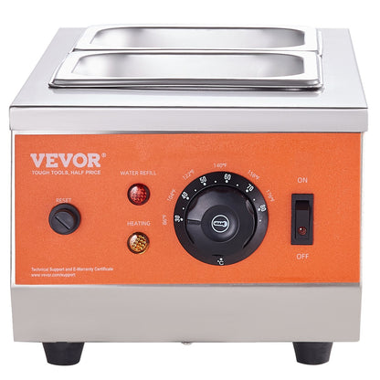 Chocolate Tempering Machine, 2 Tanks Chocolate Melting Pot with TEMP Control, 800W Stainless Steel Electric Commercial Food Warmer For Chocolate/Milk/Cream Melting and Heating
