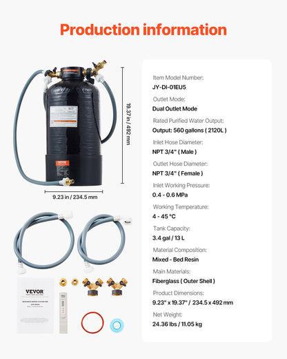Spotless Deionized Water System Car Wash System with Handheld TDS Meter