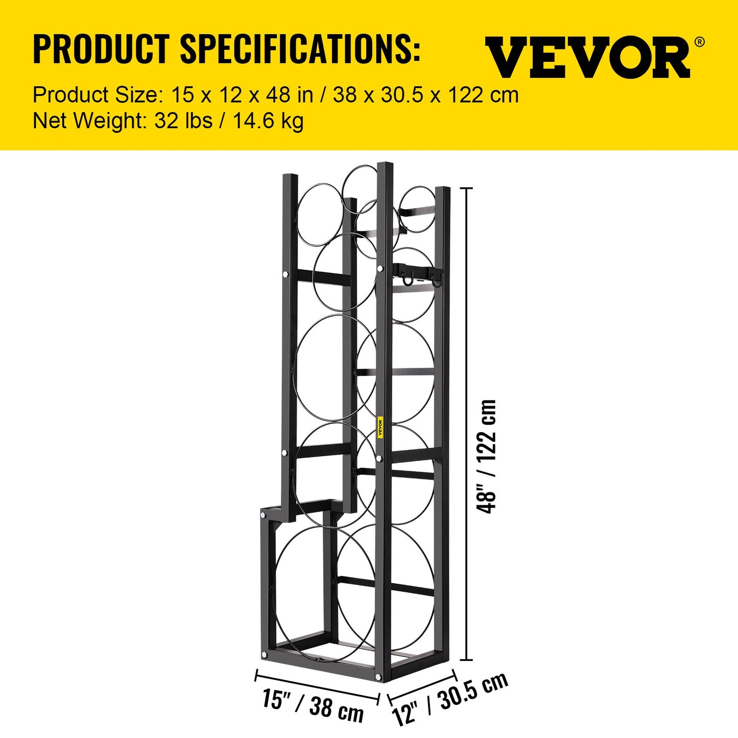 Refrigerant Tank Rack Cylinder Tank Rack w/ 1*50lb 2*30lb &3 Small Bottles