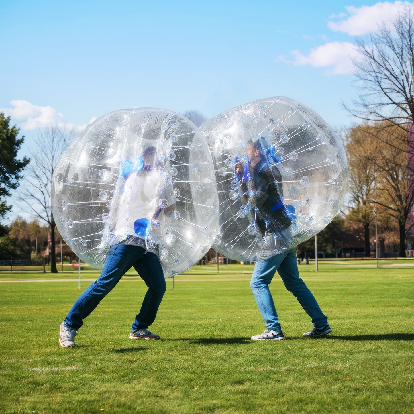Inflatable Bumper Balls 2-Pack, 4FT/1.2M Body Sumo Zorb Balls for Teen & Adult, 0.8mm Thick PVC Human Hamster Bubble Balls for Outdoor Team Gaming Play, Bumper Bopper Toys for Garden, Yard, Park