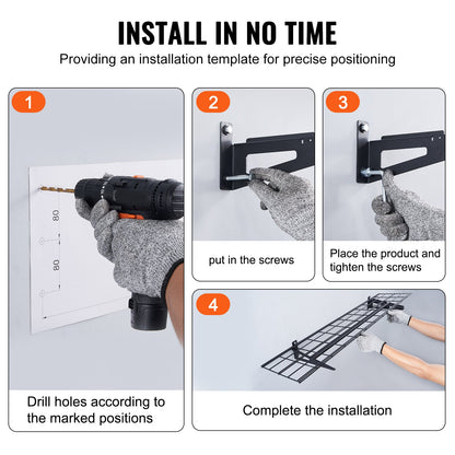 Garage Storage Shelving, 2 Pack, 48 x 12 in Heavy Duty Garage Shelves Wall Mounted, 400 lbs Load Capacity(Total) Garage Storage Rack Floating Shelves, Suitable for Shop, Shed, Garage Storage