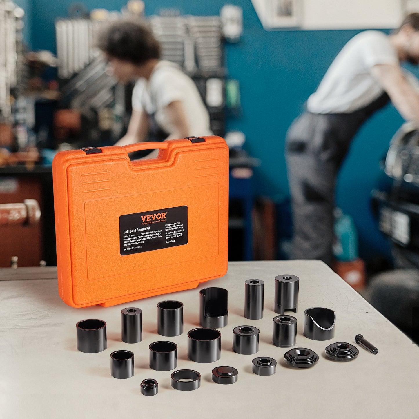 Ball Joint Press Kit, 21 pcs Tool Kit, C-press Ball joint Remove and Install Tools, for Most 2WD and 4WD Cars, Heavy Duty Ball Joint Repair Kit for Automotive Repairing