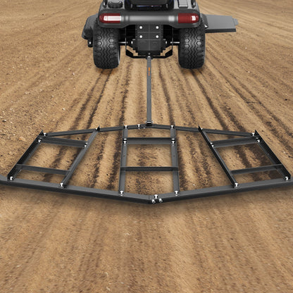 Driveway Drag, 84" Width Tow Behind Drag Harrow, Q235 Steel Driveway Grader with Adjustable Bars, Support up to 50 lbs, Driveway Tractor Harrow for ATVs, UTVs, Garden Lawn Tractors