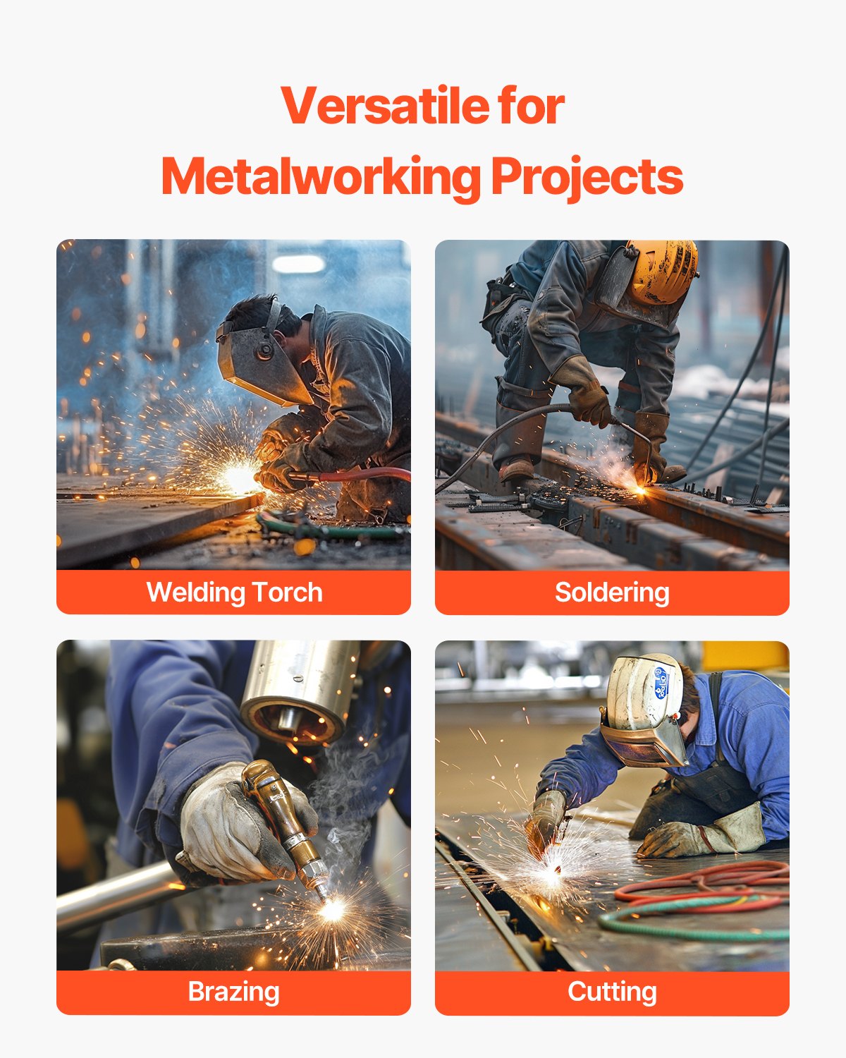 Oxygen Acetylene Hose, 1/4-Inch x 50FT Oxy Acetylene Hose with 9/16"-18 LH/RH B Fittings, R Grade Welding Torch Twin Hose with 300PSI Maximum Working Pressure for Cutting Soldering Brazing