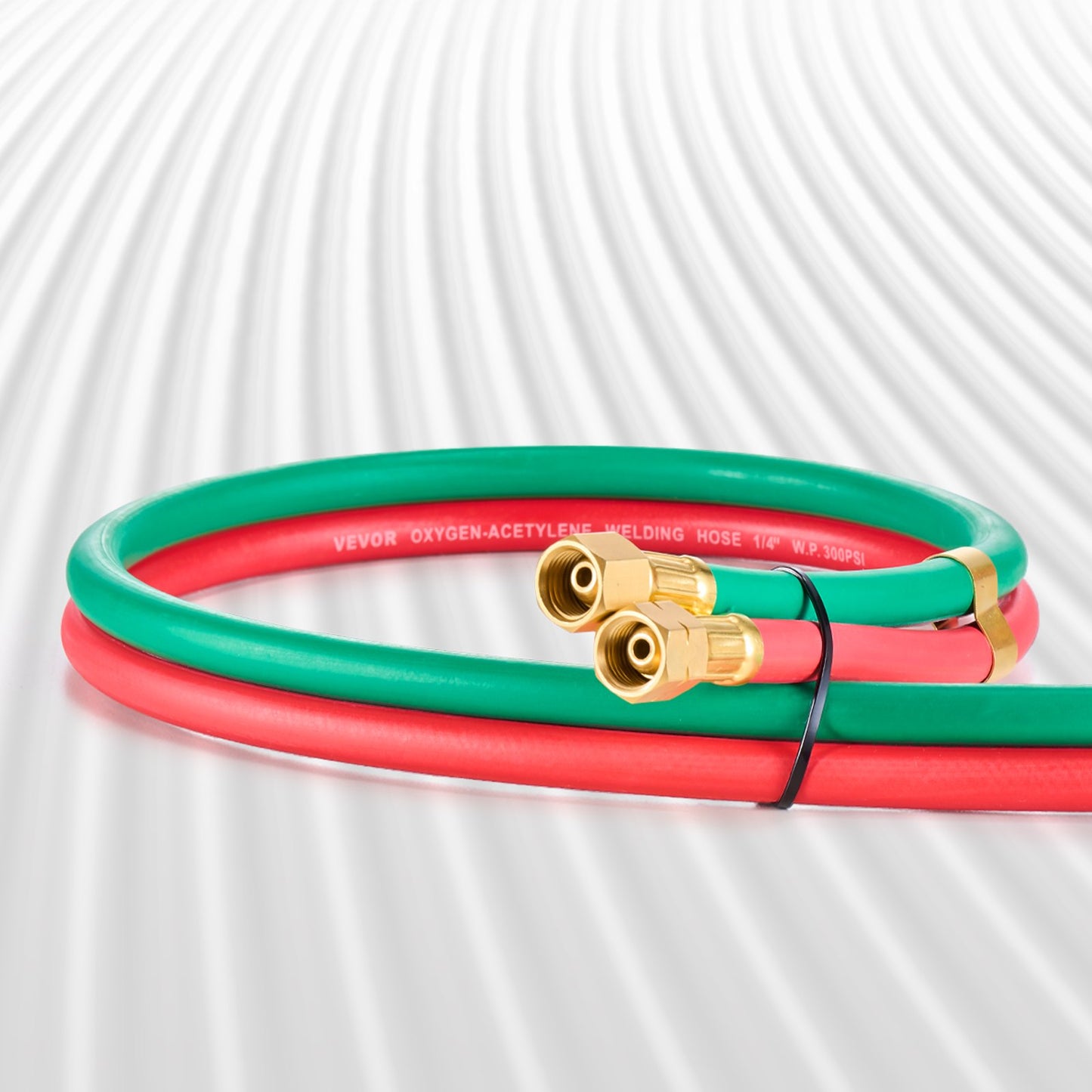 Oxygen Acetylene Hose, 1/4-Inch x 50FT Oxy Acetylene Hose with 9/16"-18 LH/RH B Fittings, R Grade Welding Torch Twin Hose with 300PSI Maximum Working Pressure for Cutting Soldering Brazing