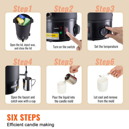 Wax Melter for Candle Making 10Liter Electric Pot Commercial or Home Use