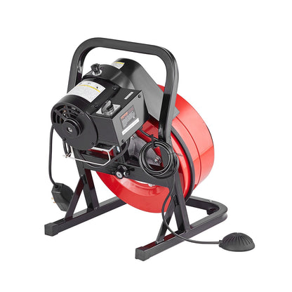 Drain Cleaner Machine 50FT x 1/2Inch Manual Feed Snake Auger with 4 Cutter