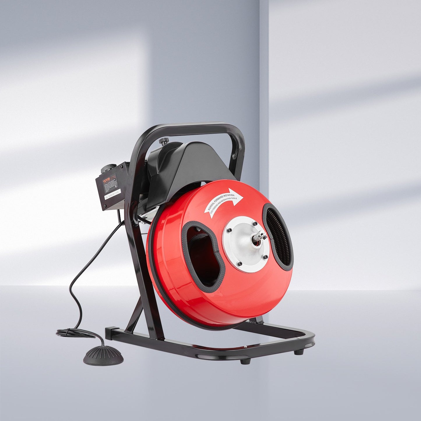 Drain Cleaner Machine 50FT x 1/2Inch Manual Feed Snake Auger with 4 Cutter