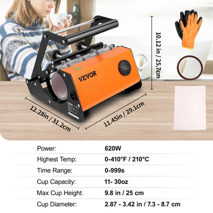 Mug Heat Press Tumbler Heat Press Machine Sublimation Printing 11-30oz Cup