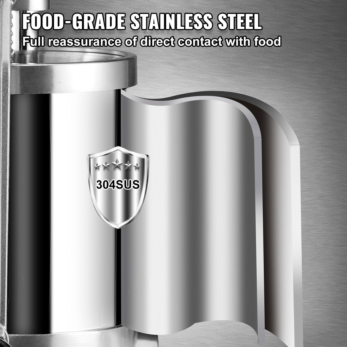 Sausage Stuffer 2.5LBS/1.5L Capacity Homemade Sausage Maker Stainless Steel