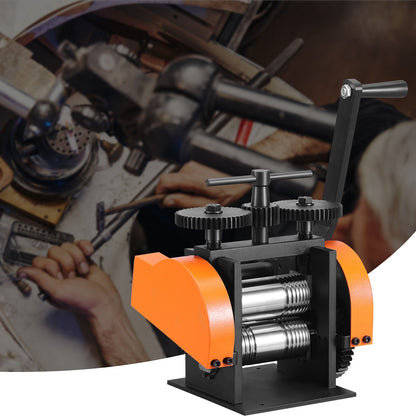 Rolling Mill, 1.77"/45 mm Jewelry Rolling Mill Machine, 1: 2.4 Gear Ratio, 3-in-1 Multi-function Rolling Mill, 0-6 mm Press Thickness for Metal Jewelry Making Sheet Square Wire Semicircle