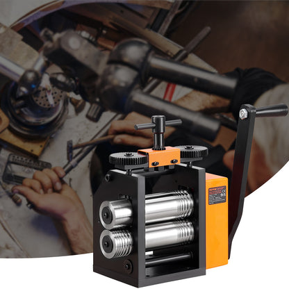 Rolling Mill, 2.95"/75 mm Jewelry Rolling Mill Machine, 1: 2 Gear Ratio, 3-in-1 Multi-function Rolling Mill, 0.03-6.5mm Press Thickness for Metal Jewelry Making Sheet Square Wire Semicircle