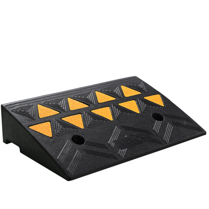 Rubber Curb Ramp 10.8 cm Rise Height Sidewalk Curb Ramp, 30 cm Width 50 cm Length Driveway Ramp for Curb, 15T Heavy Duty Rubber Ramp for Forklifts, Trucks, Buses, Cars, Wheelchairs, Bikes