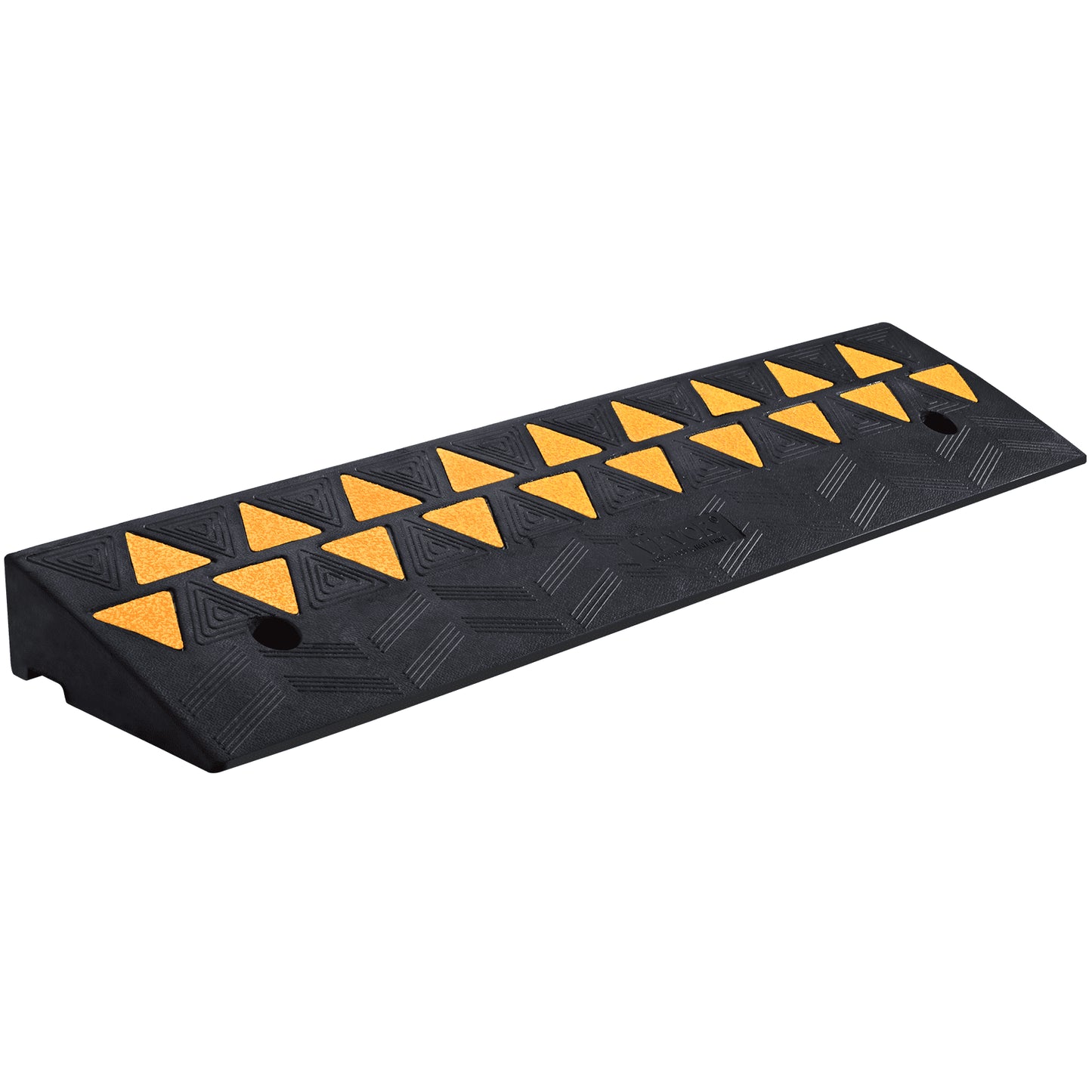 Rubber Curb Ramp 9.4 cm Rise Height Sidewalk Curb Ramp, 25 cm Width 100 cm Length Driveway Ramp for Curb, 15T Heavy Duty Rubber Ramp for Forklifts, Trucks, Buses, Cars, Wheelchairs, Bikes