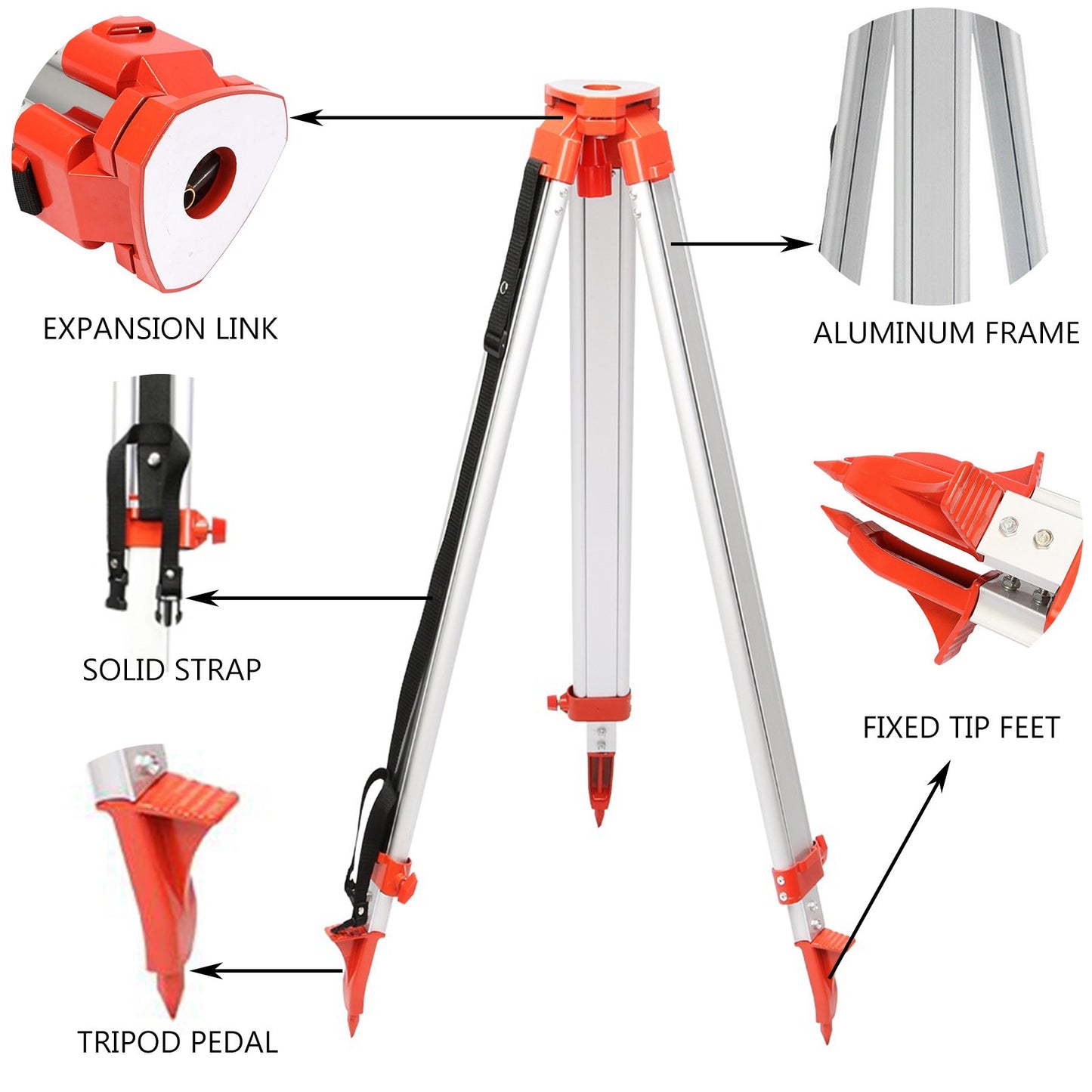 Super Combination 1.65m Aluminum Tripod + 5m Staff For Rotary Laser Leveltop