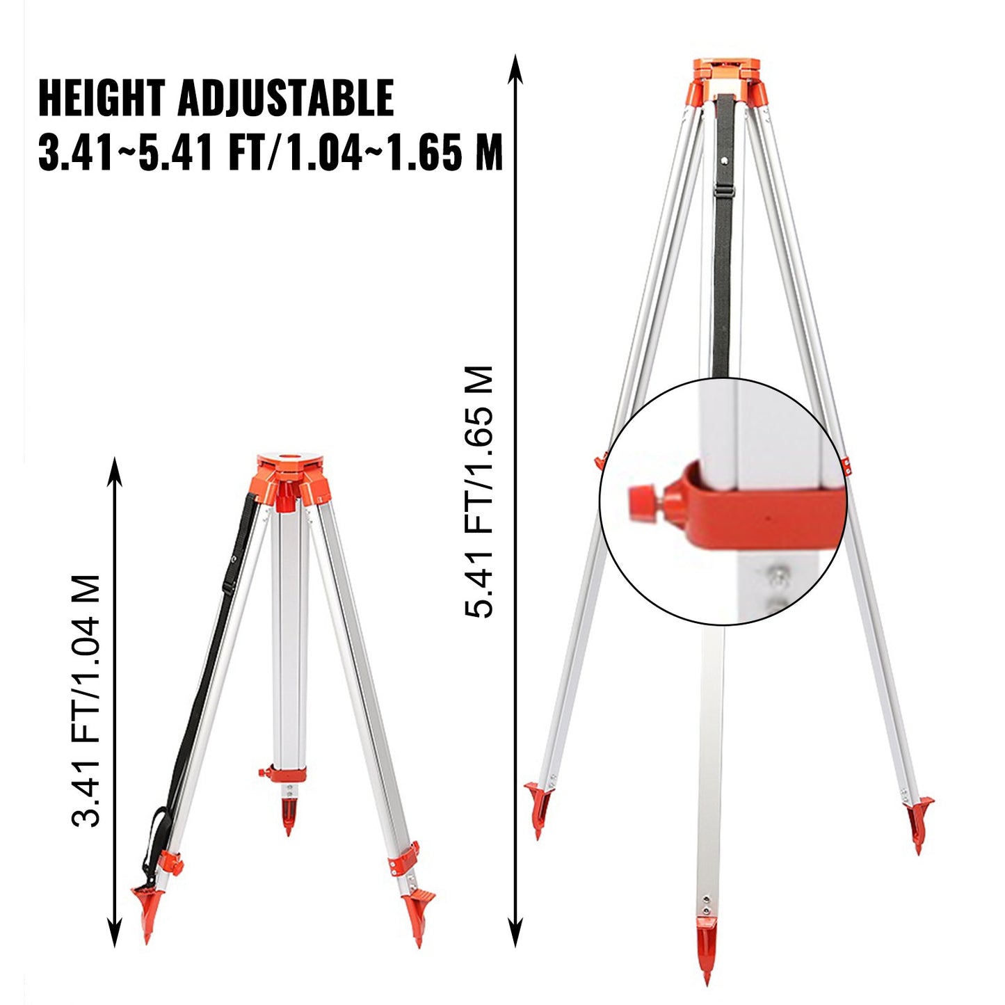 Super Combination 1.65m Aluminum Tripod + 5m Staff For Rotary Laser Leveltop