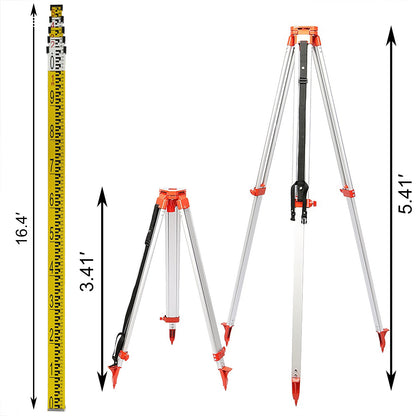Super Combination 1.65m Aluminum Tripod + 5m Staff For Rotary Laser Leveltop