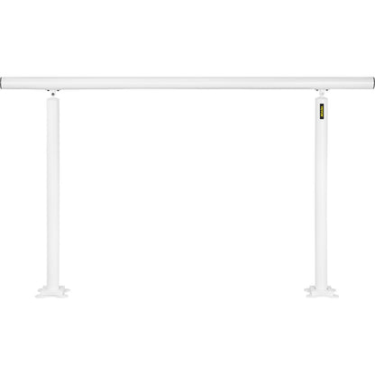 Outdoor Stair Railing Kit, 5 FT Handrails 0-5 Steps, Adjustable Angle White Aluminum Stair Hand Rail for The Elderly, Handrails for Outdoor Steps
