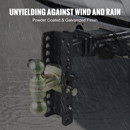 VEVOR Adjustable Trailer Hitch, 203.2 mm Drop & 165.1 mm Rise Hitch Ball Mount with 50.8 mm Receiver, Solid Tube, 6350 kg GTW, 50.8 m and 58.7 mm 45# Steel Tow Balls with Key Lock for Truck Towing