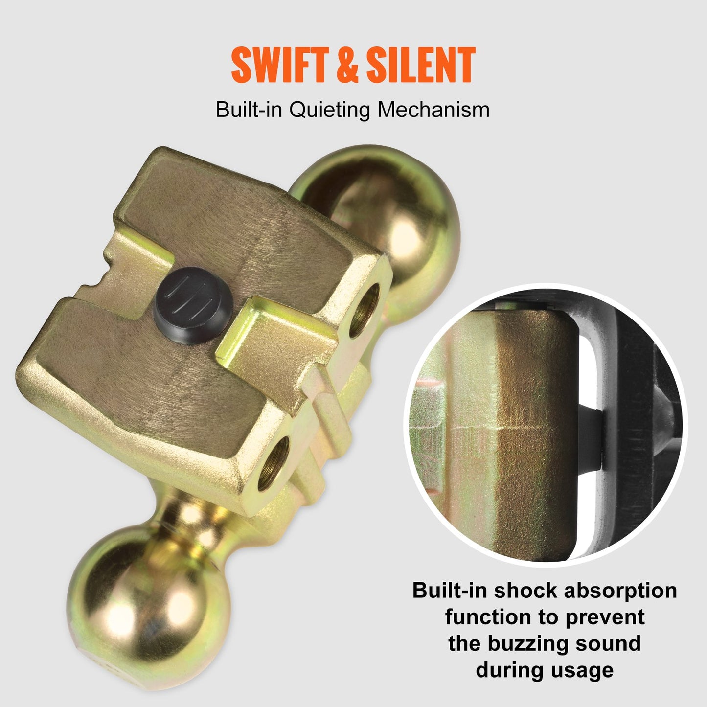 VEVOR Adjustable Trailer Hitch, 203.2 mm Drop & 165.1 mm Rise Hitch Ball Mount with 63.5 mm Receiver, Solid Tube, 6577 kg GTW, 50.8 mm & 58.7 mm 45# Steel Tow Balls with Key Lock for Truck Towing