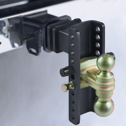 VEVOR Adjustable Trailer Hitch, 203.2 mm Drop & 165.1 mm Rise Hitch Ball Mount with 63.5 mm Receiver, Solid Tube, 6577 kg GTW, 50.8 mm & 58.7 mm 45# Steel Tow Balls with Key Lock for Truck Towing